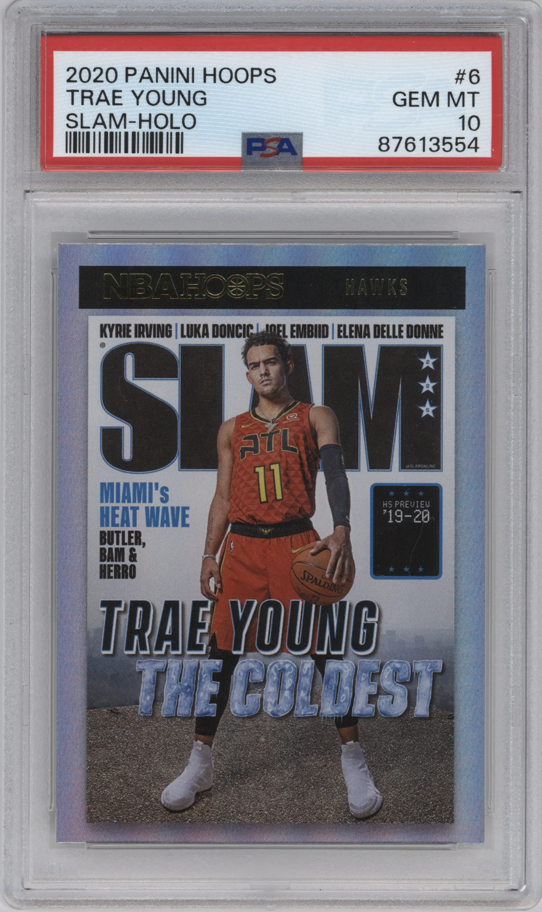2020 Panini NBA Hoops SLAM Trae Young Holo #6 PSA 10
