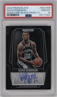 David Robinson from the 2024-25 Panini Prizm Black set featuring a Black Prizm parallel graded by PSA and given an overall grade of 10.