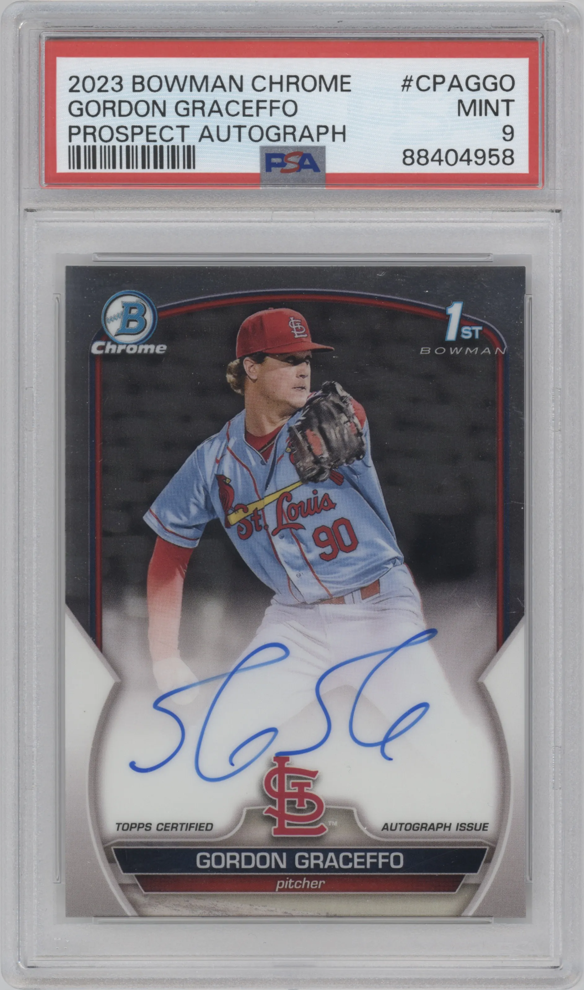 2023 Bowman Chrome Chr.Pros.Auto Gordon Graceffo #CPA-GGO PSA 9