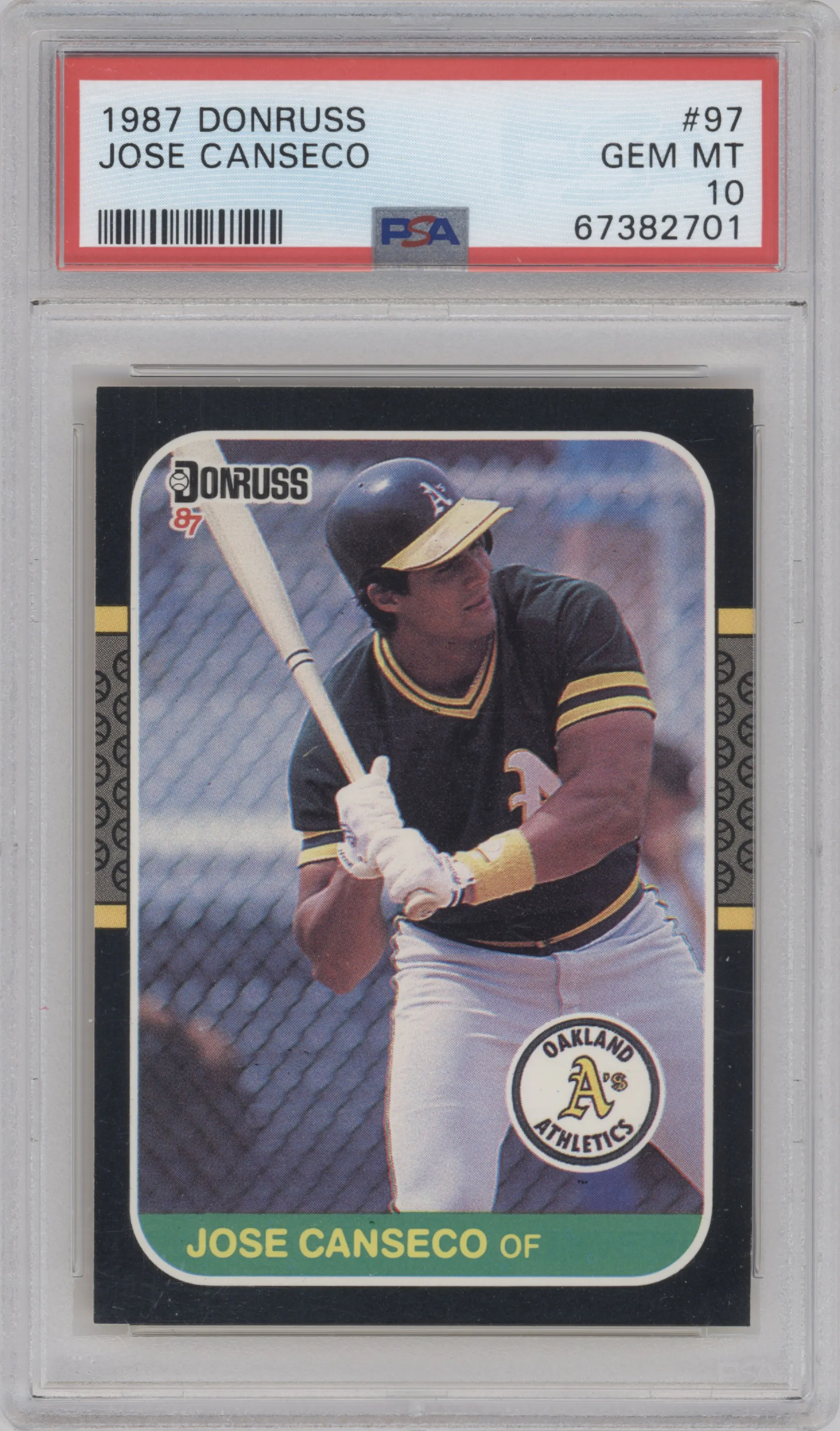 1987 Donruss Jose Canseco #97 PSA 10