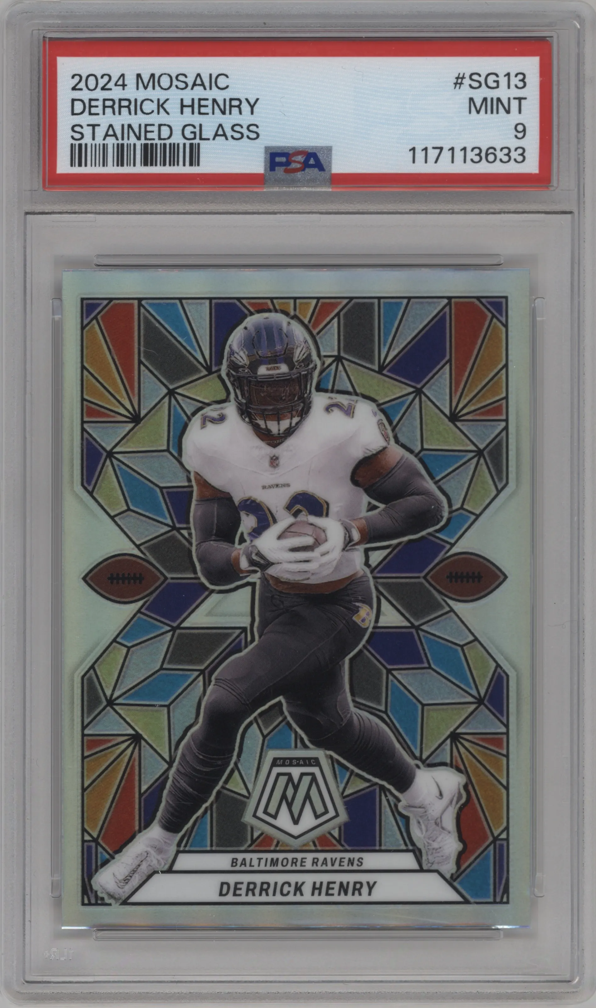 2024 Panini Mosaic Stained Glass Derrick Henry #SG-13 PSA 9