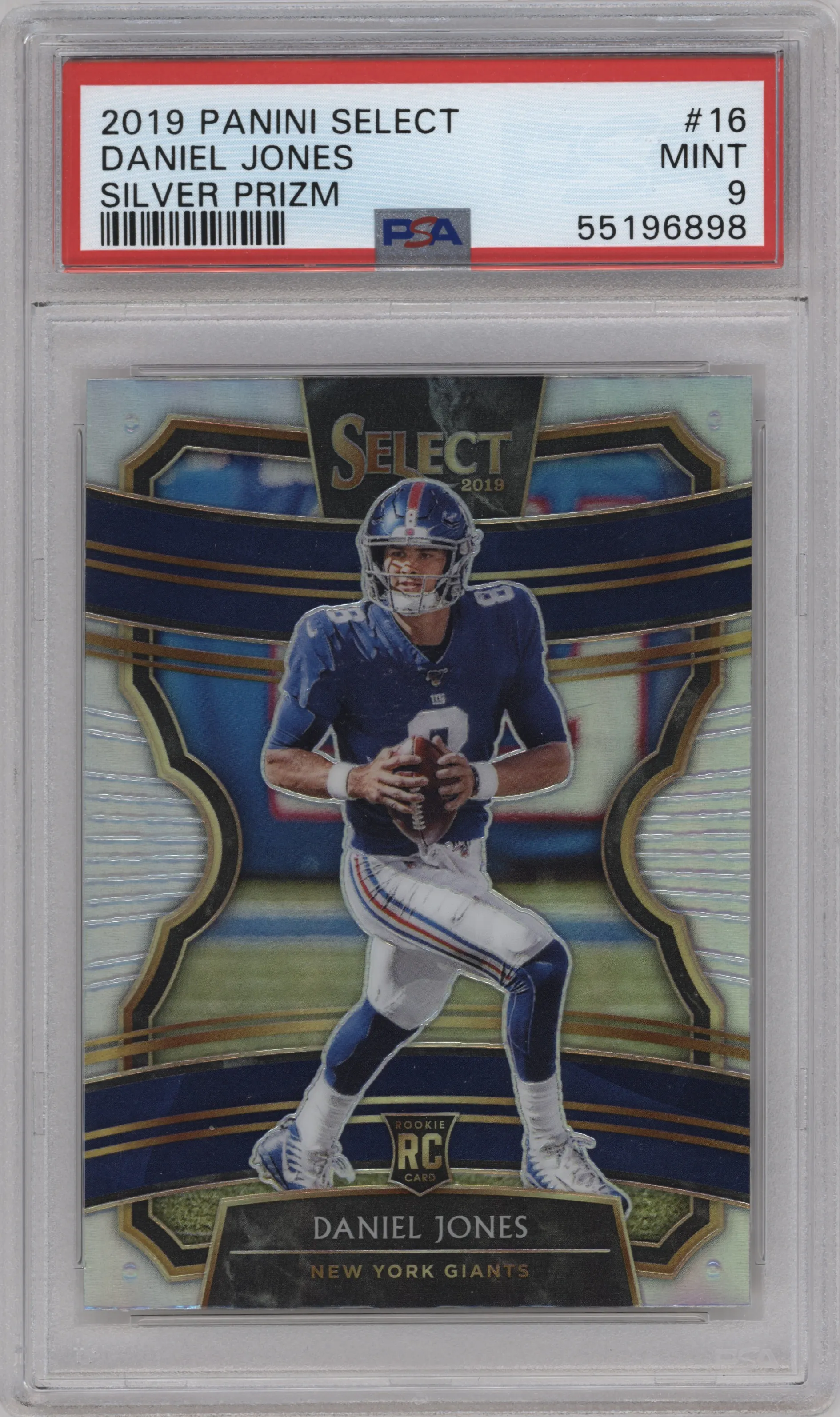 2019 Panini Select Daniel Jones Silver Prizm #16 PSA 9
