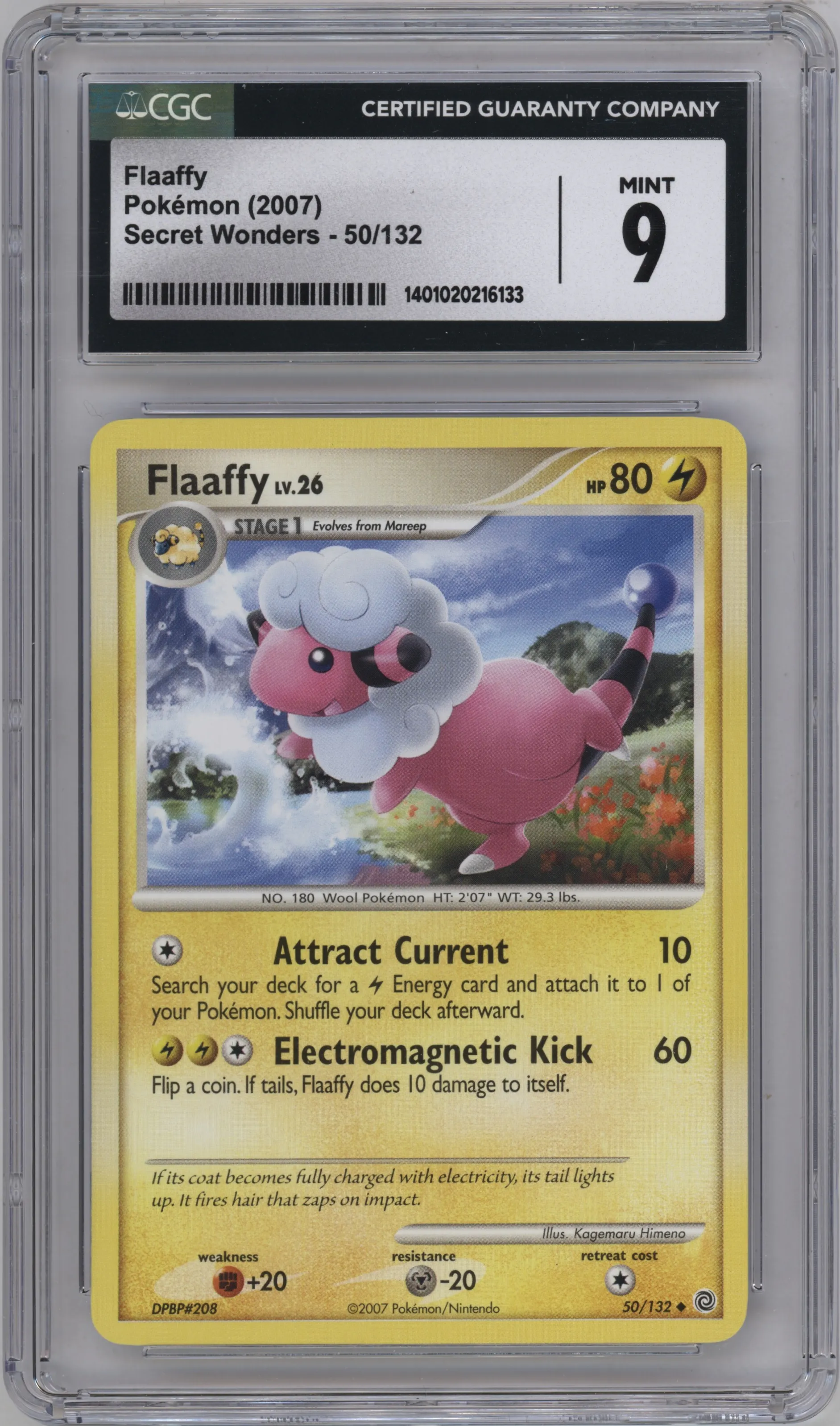 2007 Pokemon D&P Secret Wonders Flaffy CGC 9