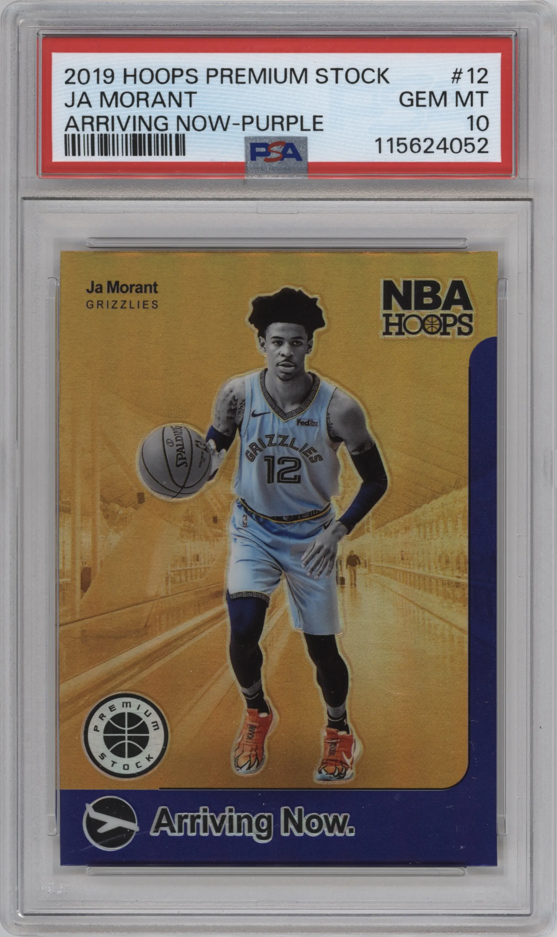 2019 Panini Hoops Premium Stock Arriving Now Ja Morant Purple PSA 10