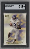 Randy Moss from the 1998 Skybox Premium set graded by SGC and given an overall grade of 9.5.