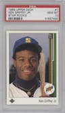 Ken Griffey Jr. from the 1989 Upper Deck set graded by PSA and given an overall grade of 10.