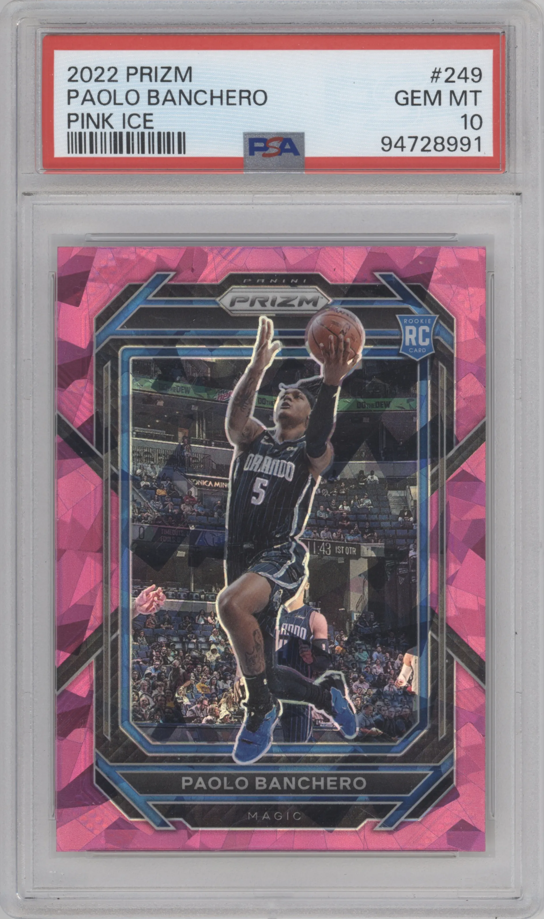 2022 Panini Prizm Paolo Banchero Pink Ice PSA 10