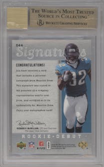 Maurice Drew from the 2006 Upper Deck Rookie Debut set graded by Beckett and given an overall grade of 9.5.