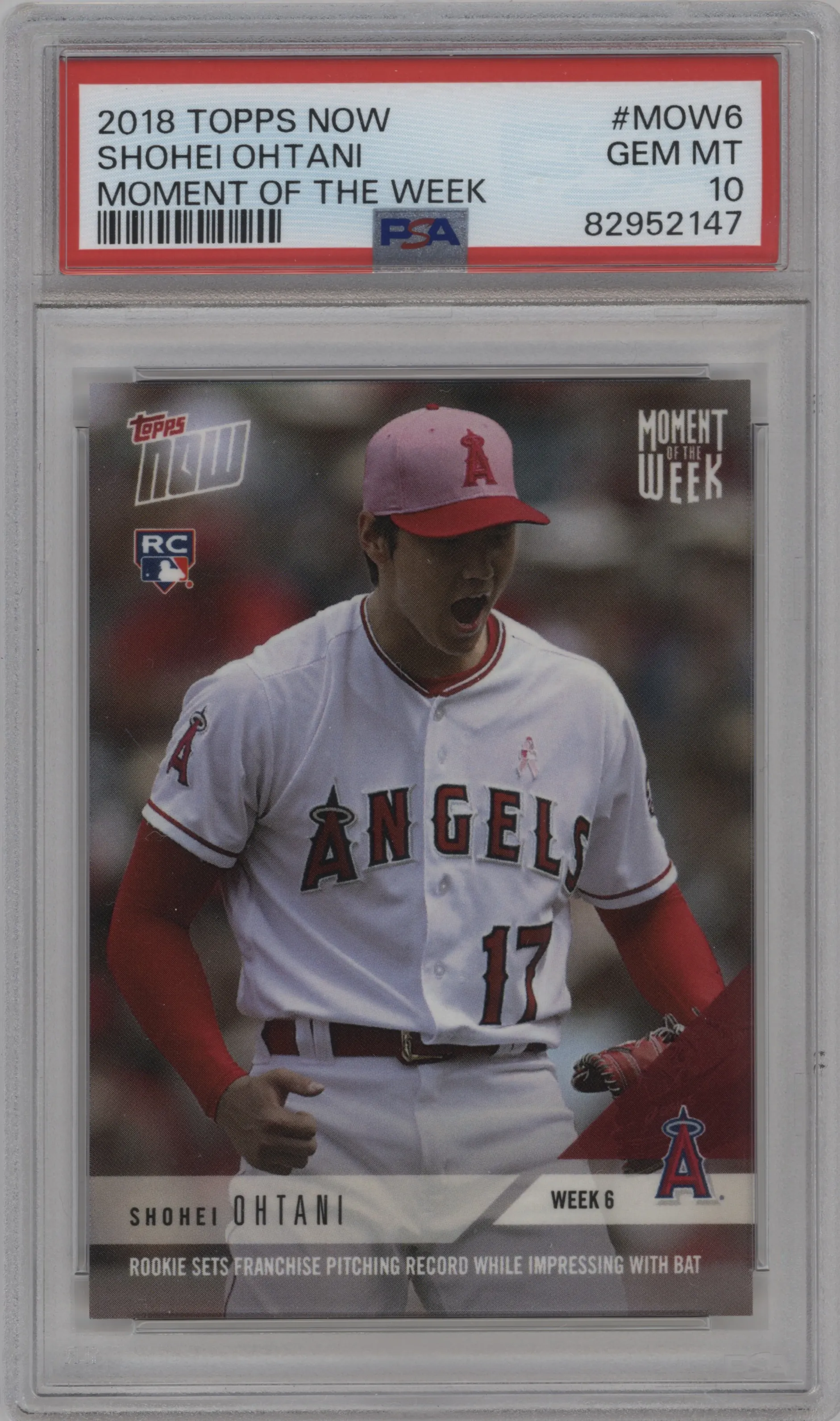 2018 Topps Now MOTW Shohei Ohtani #MOW-6 PSA 10