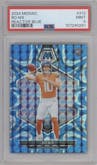 Bo Nix from the 2024 Panini Mosaic set featuring a Reactive Blue parallel graded by PSA and given an overall grade of 9.