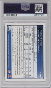 Matthew Stafford from the 2012 Topps set graded by PSA and given an overall grade of 10.