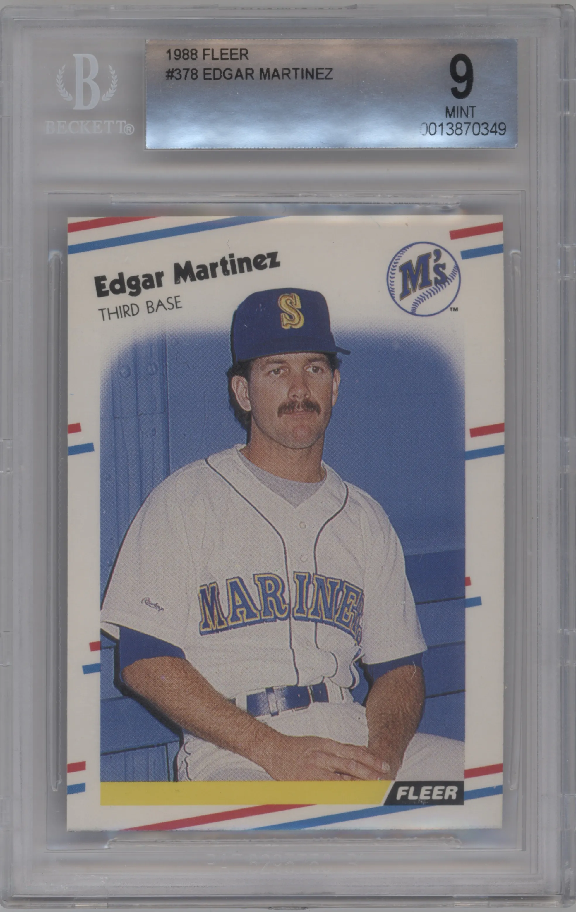 1988 Fleer Edgar Martinez #378 BGS 9