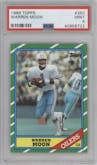 Warren Moon from the 1986 Topps set graded by PSA and given an overall grade of 9.