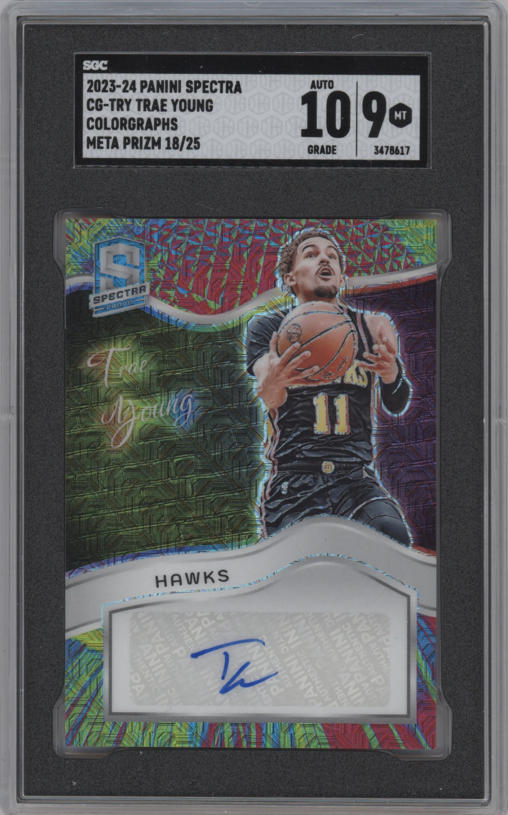2023 Panini Spectra Colorgraphs Trae Young Meta SGC 9
