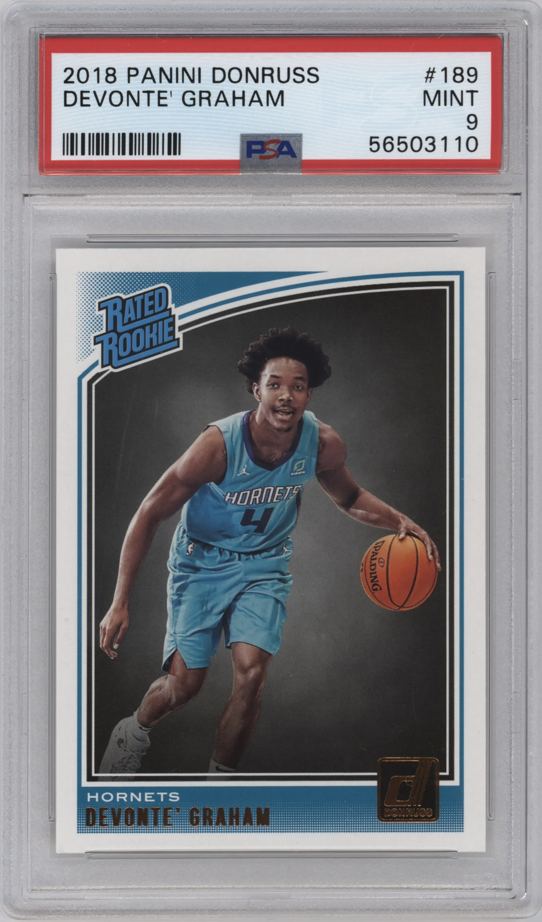 2018 Panini Donruss Rated Rookie Devonte' Graham #189 PSA 9