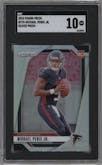 Michael Penix Jr. from the 2024 Panini Prizm set featuring a Silver Prizm parallel graded by SGC and given an overall grade of 10.