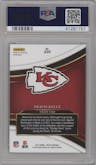 Travis Kelce from the 2017 Panini Select set featuring a Black Prizm  parallel graded by PSA and given an overall grade of 10.