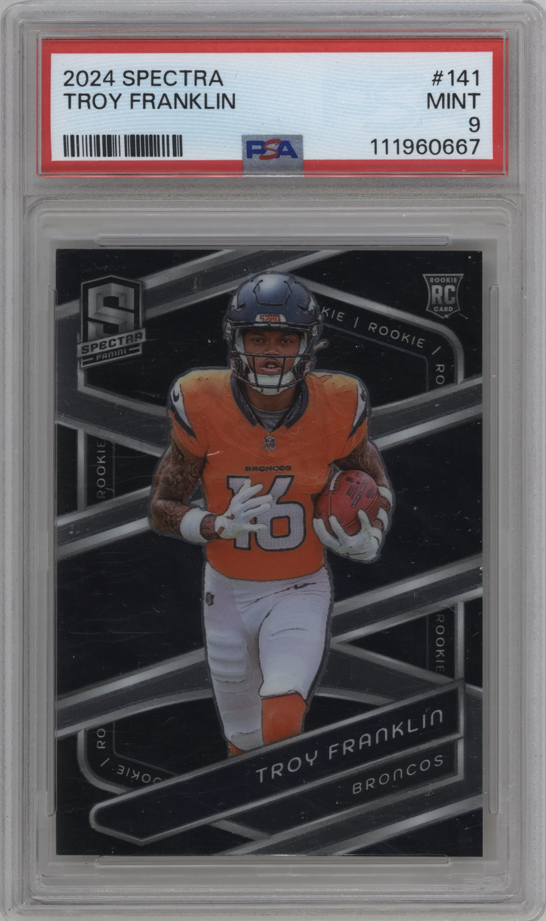 2024 Panini Spectra Troy Franklin PSA 9