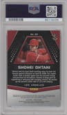 Shohei Ohtani from the 2018 Panini Chronicles set graded by PSA and given an overall grade of 9.