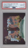 LeBron James from the 2023-24 Panini One and One set graded by PSA and given an overall grade of 10.