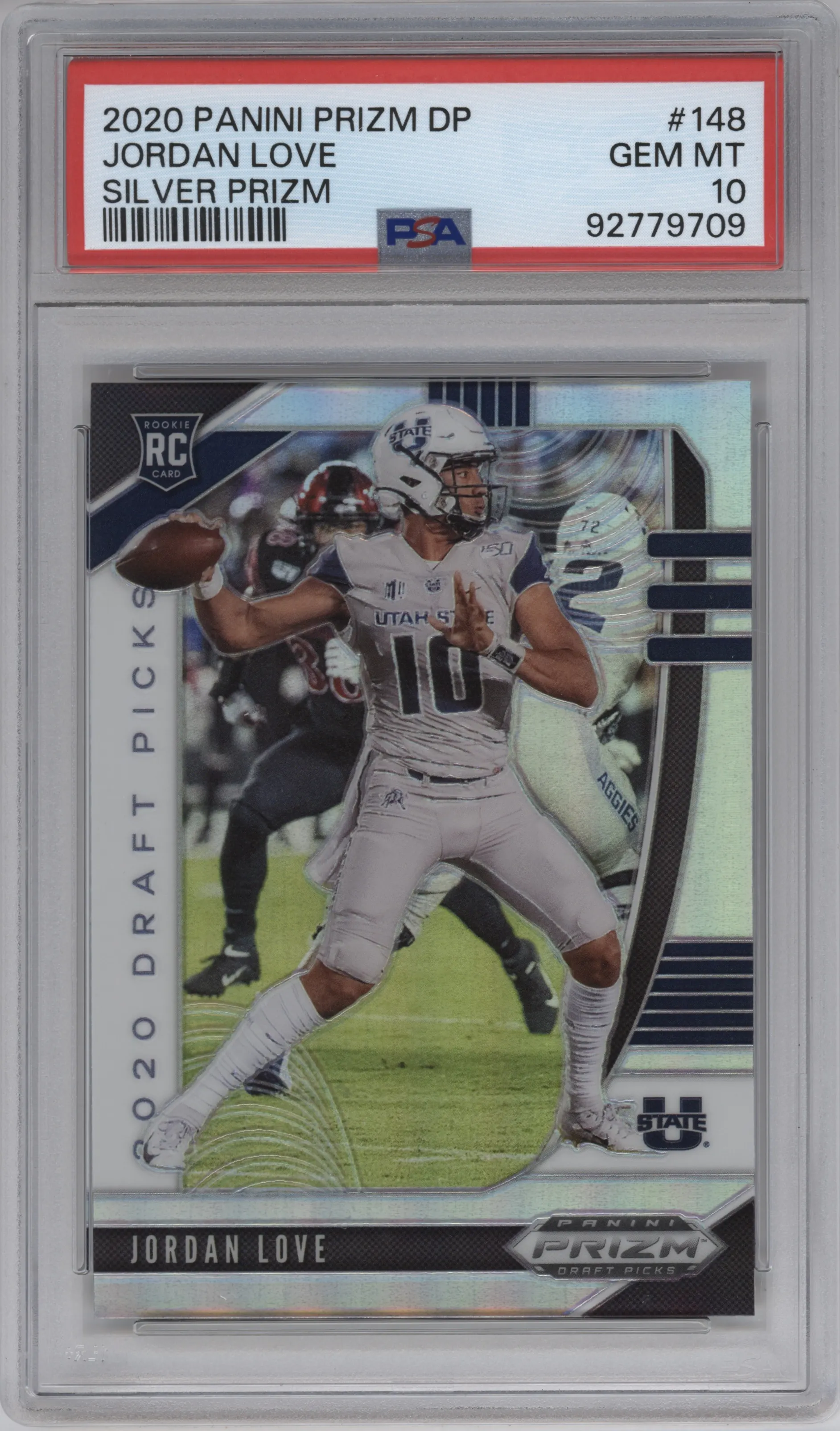2020 Panini Prizm Draft Picks Jordan Love Silver Prizm PSA 10