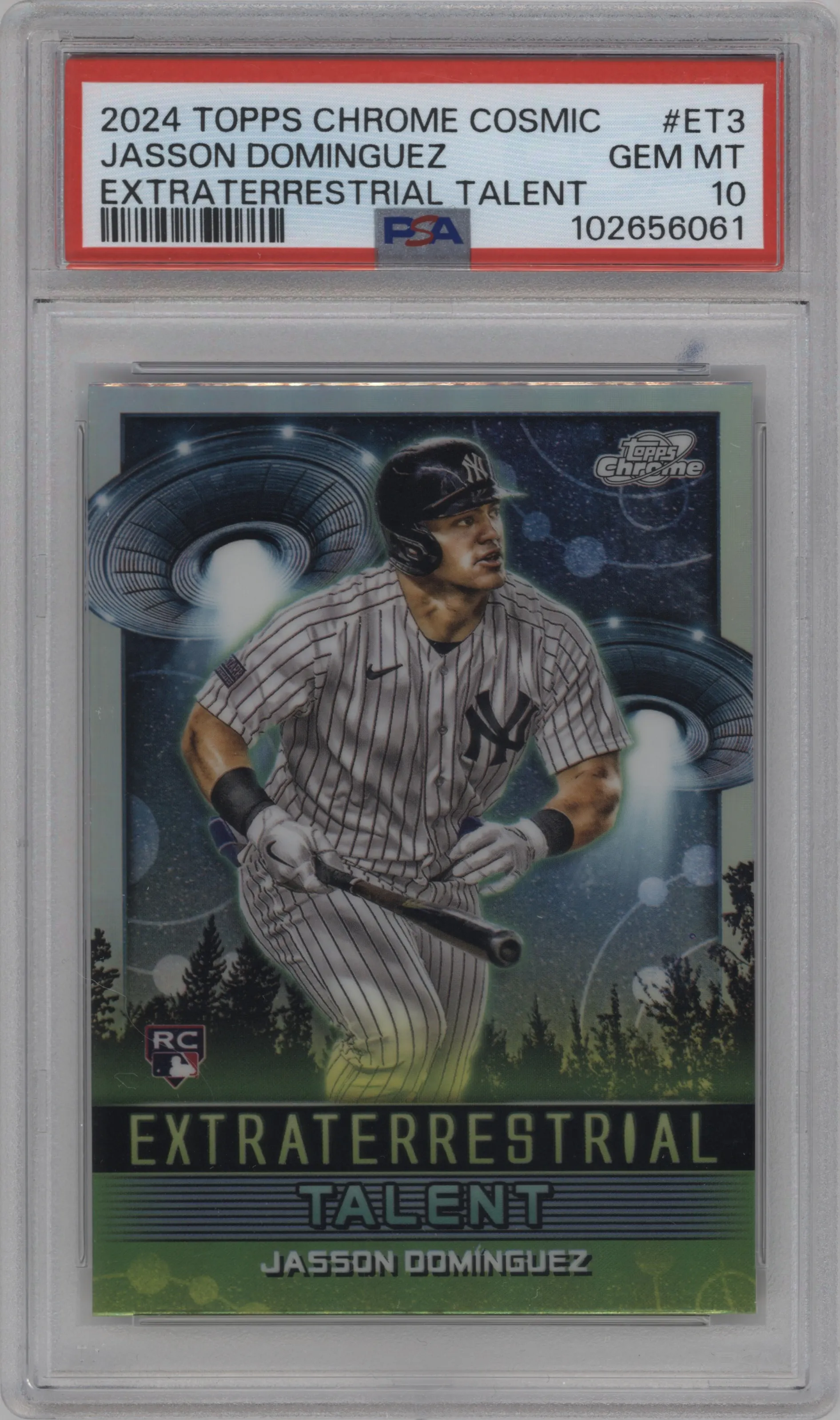 2024 Topps Cosmic Chrome Extrtrrstrl.Tlnt. Jasson Dominguez PSA 10