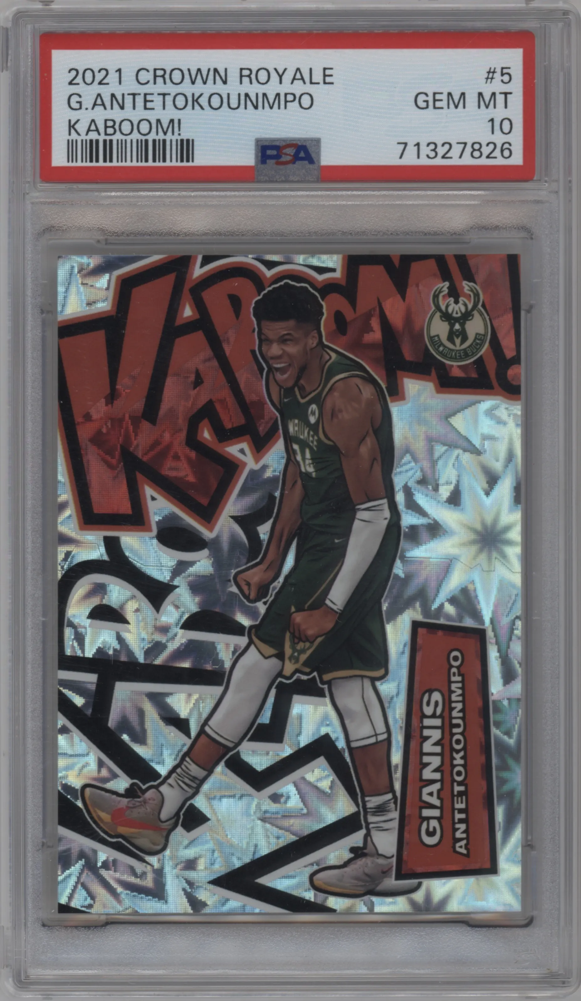 2021 Crown Royale Kaboom! Giannis Antetokounmpo #5 PSA 10