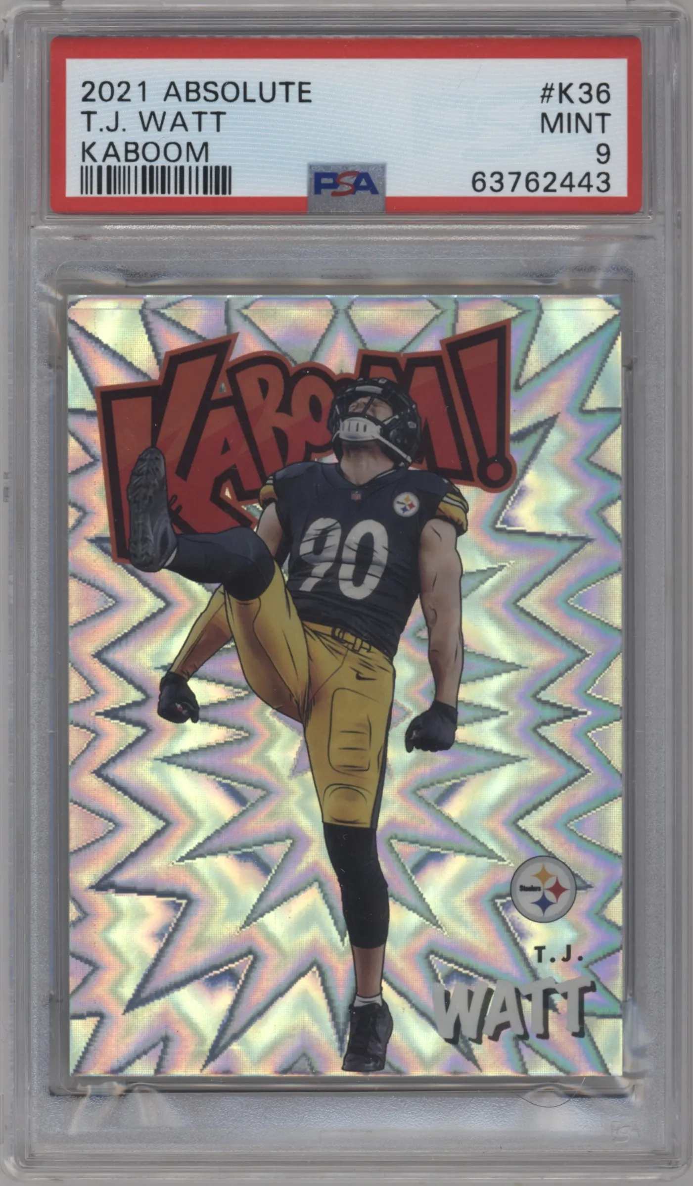 2021 Panini Absolute Kaboom! T.J. Watt #K36 PSA 9
