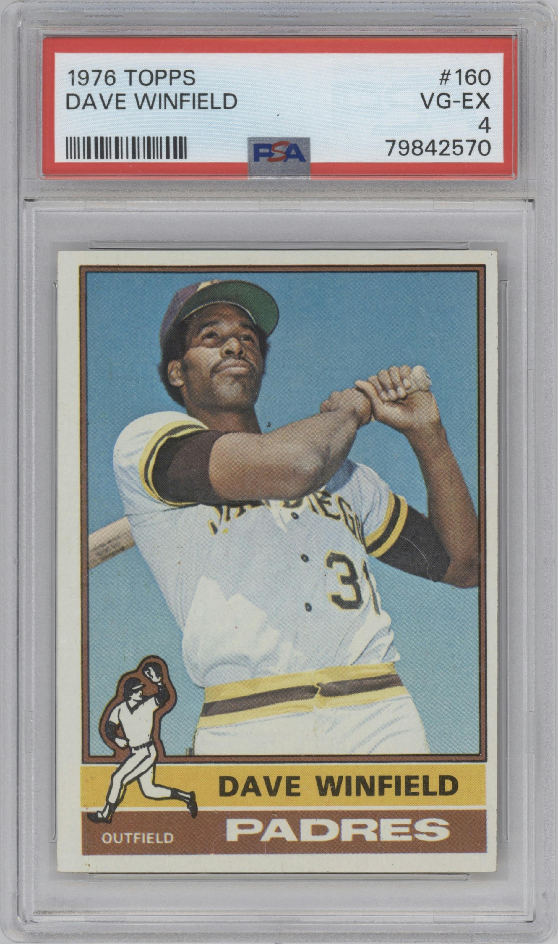 Dave Winfield from the 1976 Topps set graded by PSA and given an overall grade of 4.