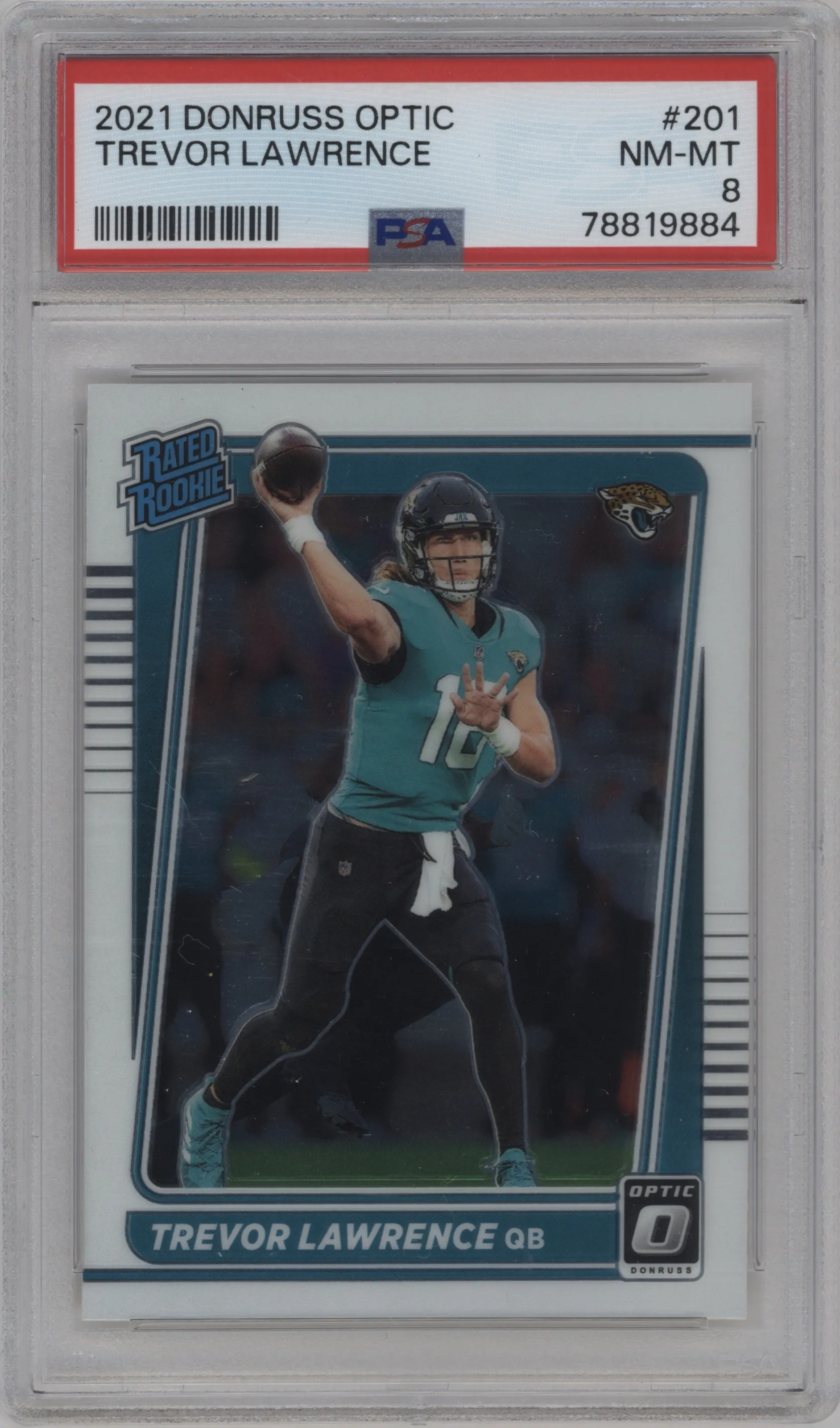2021 Panini Donruss Optic Rated Rookie Trevor Lawrence #201  PSA 8