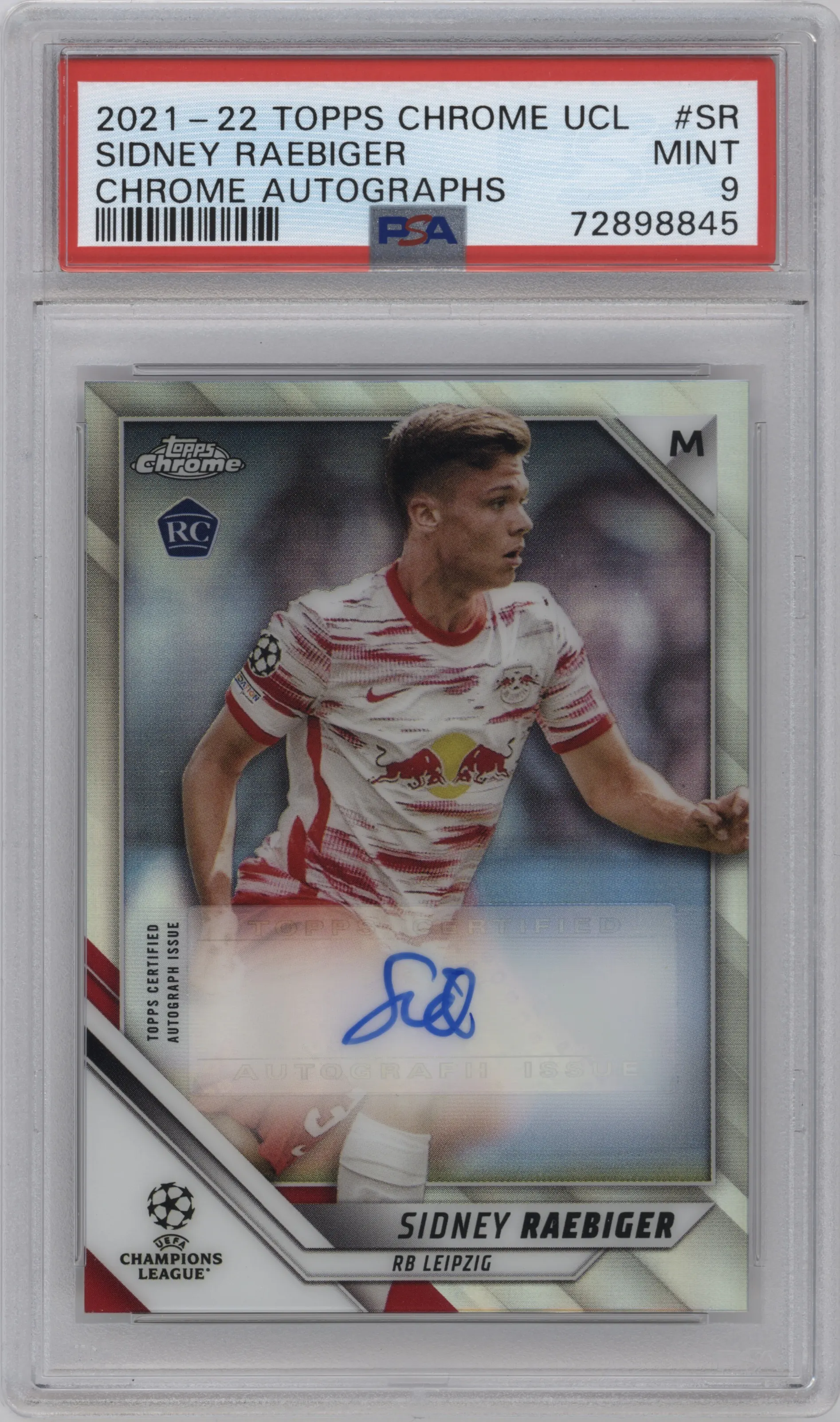 2021 Topps Chrome UEFA Champions League Chr.Auto Sidney Raebiger #CA-SR PSA 9