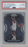 Anthony Edwards from the 2020-21 Panini Prizm set featuring a Silver Prizm parallel graded by PSA and given an overall grade of 10.