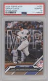 Aaron Judge from the 2024-25 Topps Now Off-Season set graded by PSA and given an overall grade of 10.
