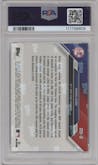 Aaron Judge from the 2024-25 Topps Now Off-Season set graded by PSA and given an overall grade of 10.