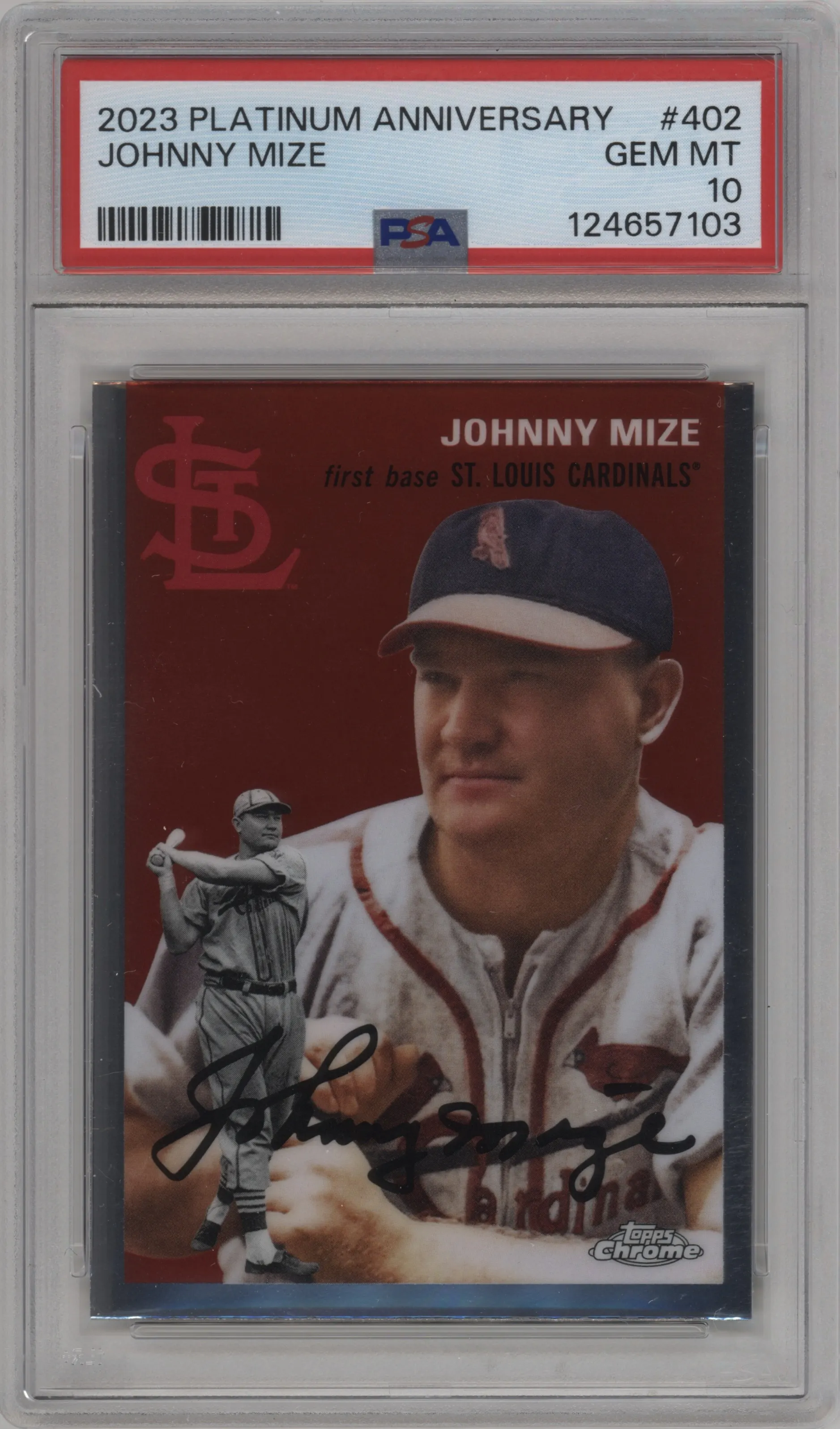 2023 Topps Chrome Platinum Anniversary Johnny Mize PSA 10