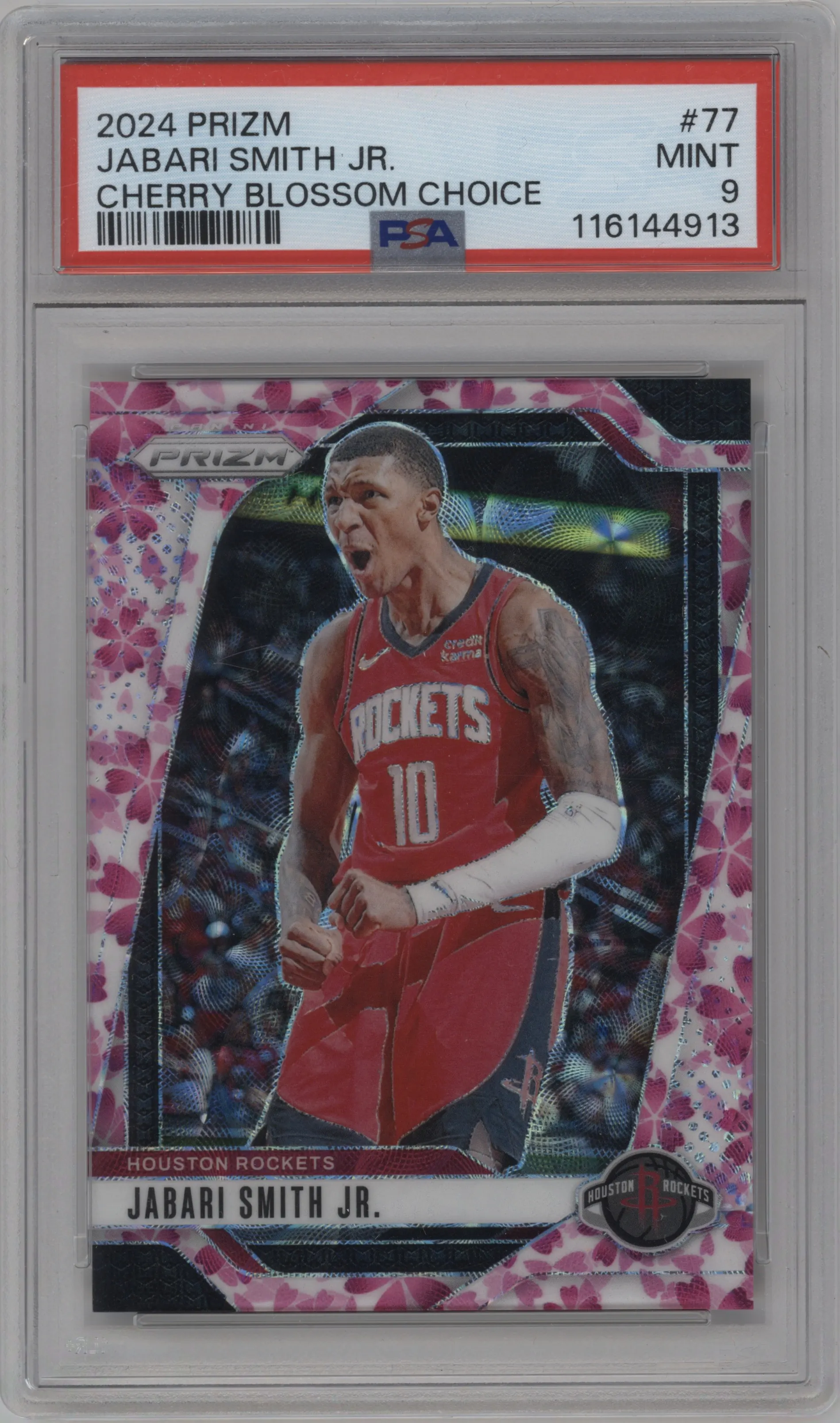 2024 Panini Prizm Jabari Smith Jr. Choice Cherry Blossom #77 PSA 9