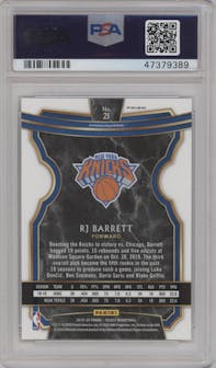 RJ Barrett from the 2019-20 Panini Select set featuring a Scope parallel graded by PSA and given an overall grade of 10.