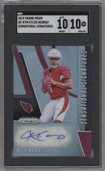Kyler Murray from the 2019 Panini Prizm set graded by SGC and given an overall grade of 10.