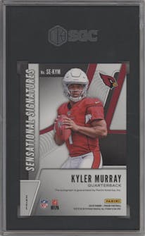 Kyler Murray from the 2019 Panini Prizm set graded by SGC and given an overall grade of 10.