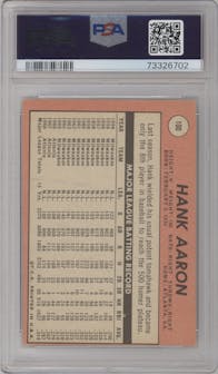 Hank Aaron from the 1969 Topps set graded by PSA and given an overall grade of 2.5.