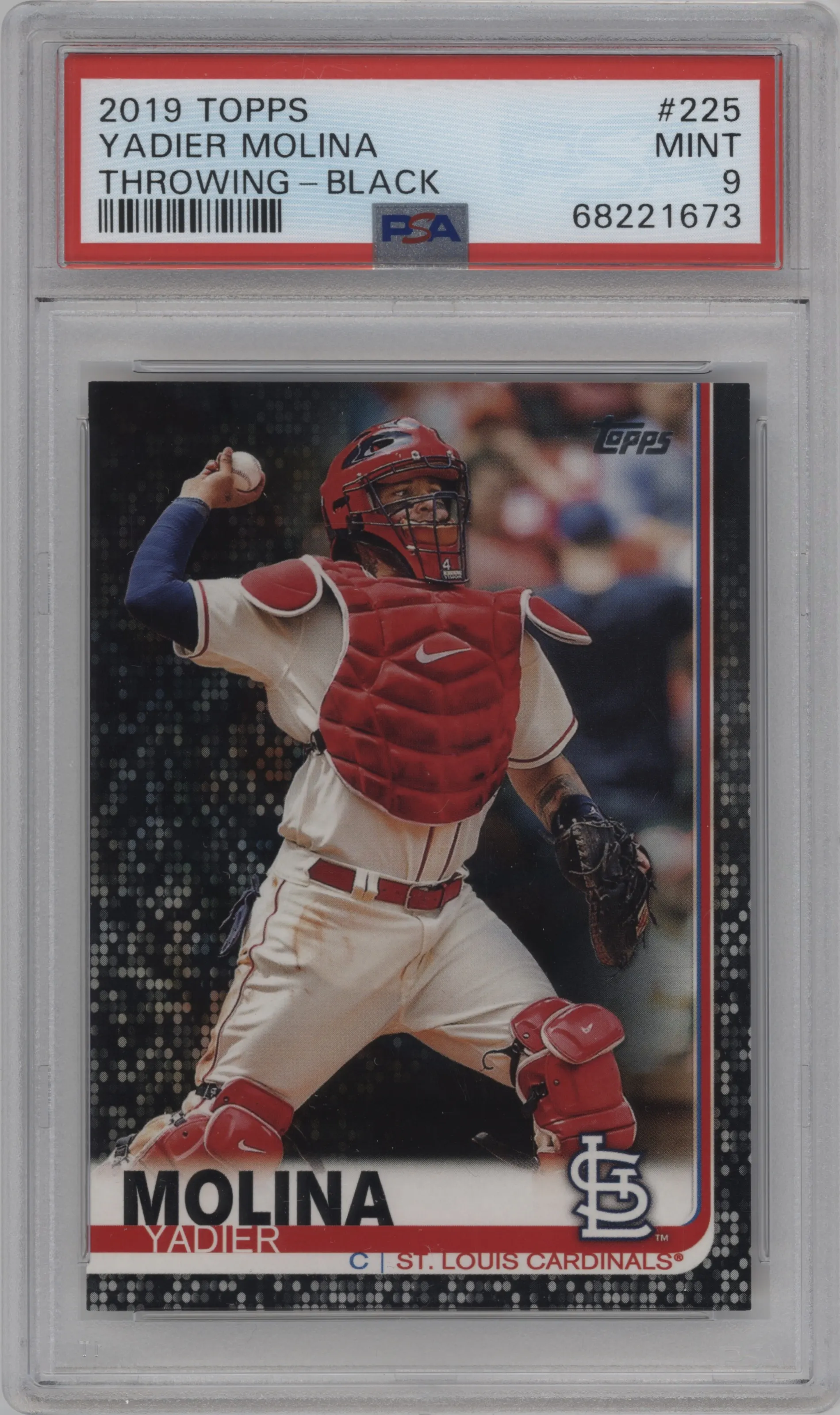 2019 Topps Series 1 Yadier Molina Black #225 PSA 9
