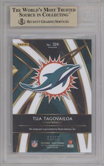Tua Tagovailoa from the 2019 Panini Select  set graded by Beckett and given an overall grade of 9.5.