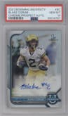 Blake Corum from the 2021-22 Bowman University set graded by PSA and given an overall grade of 10.