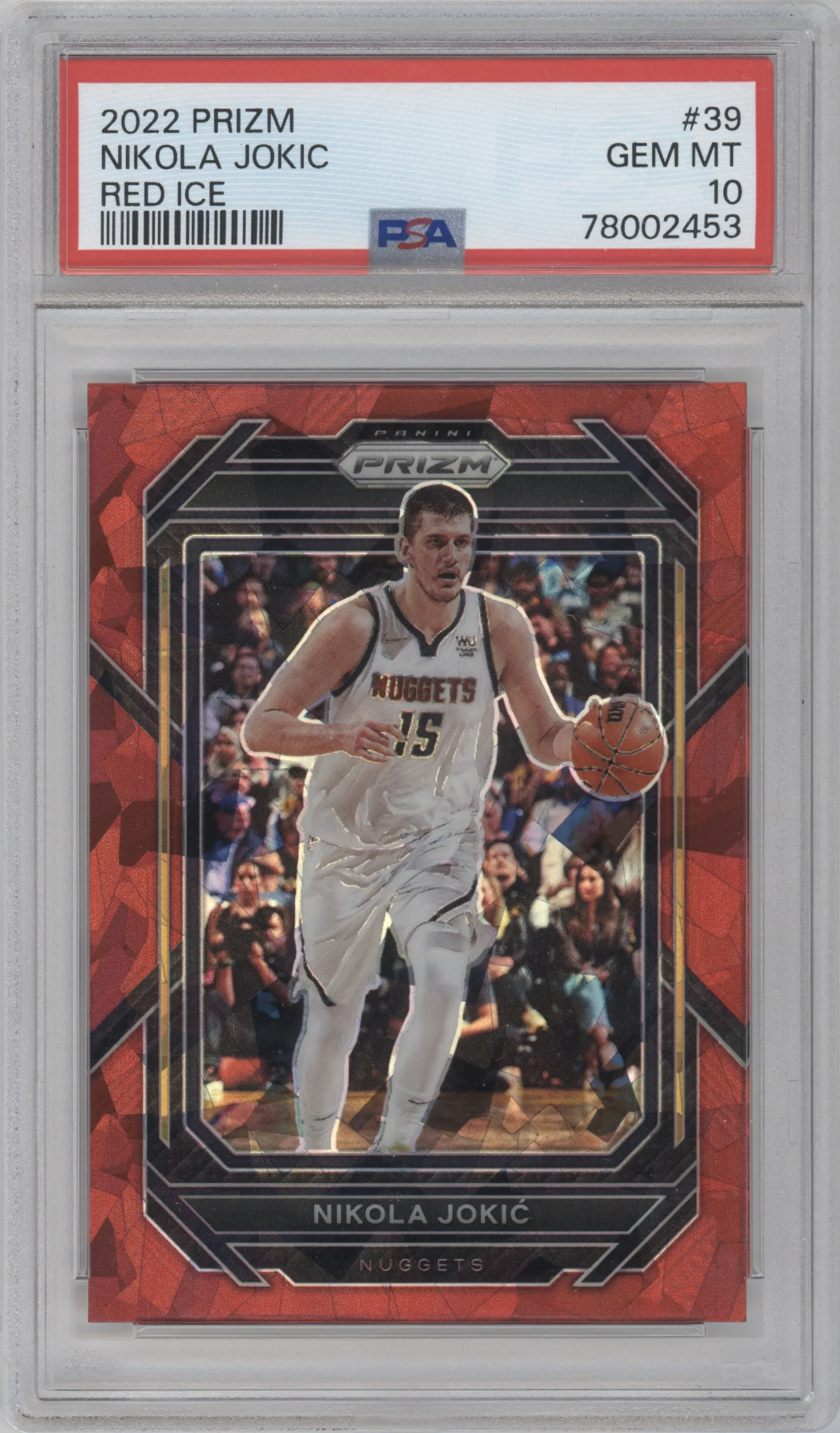 2022 Panini Prizm Nikola Jokic Red Ice #39 PSA 10