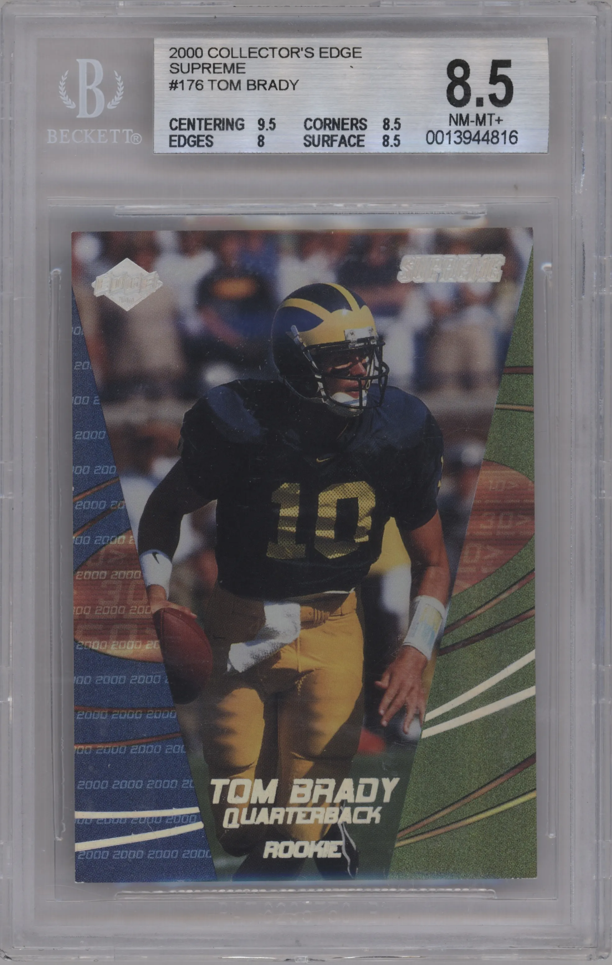 2000 Collector's Edge Supreme Tom Brady #176 BGS 8.5