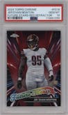 Jer'Zhan Newton from the 2024 Topps Chrome set featuring a Red Refractor parallel graded by PSA and given an overall grade of 10.