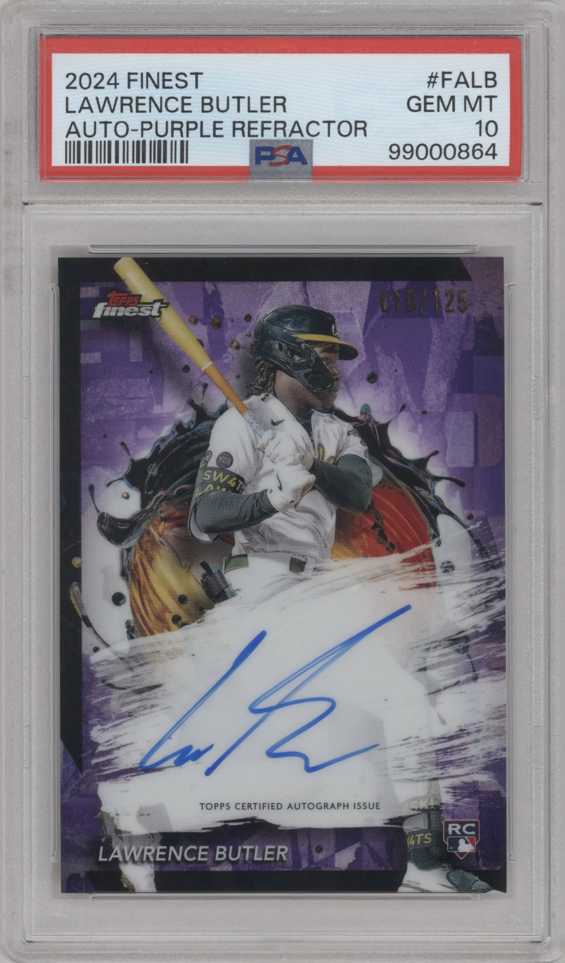 2024 Topps Finest Auto Lawrence Butler Purple Refractor #FA-LB PSA 10