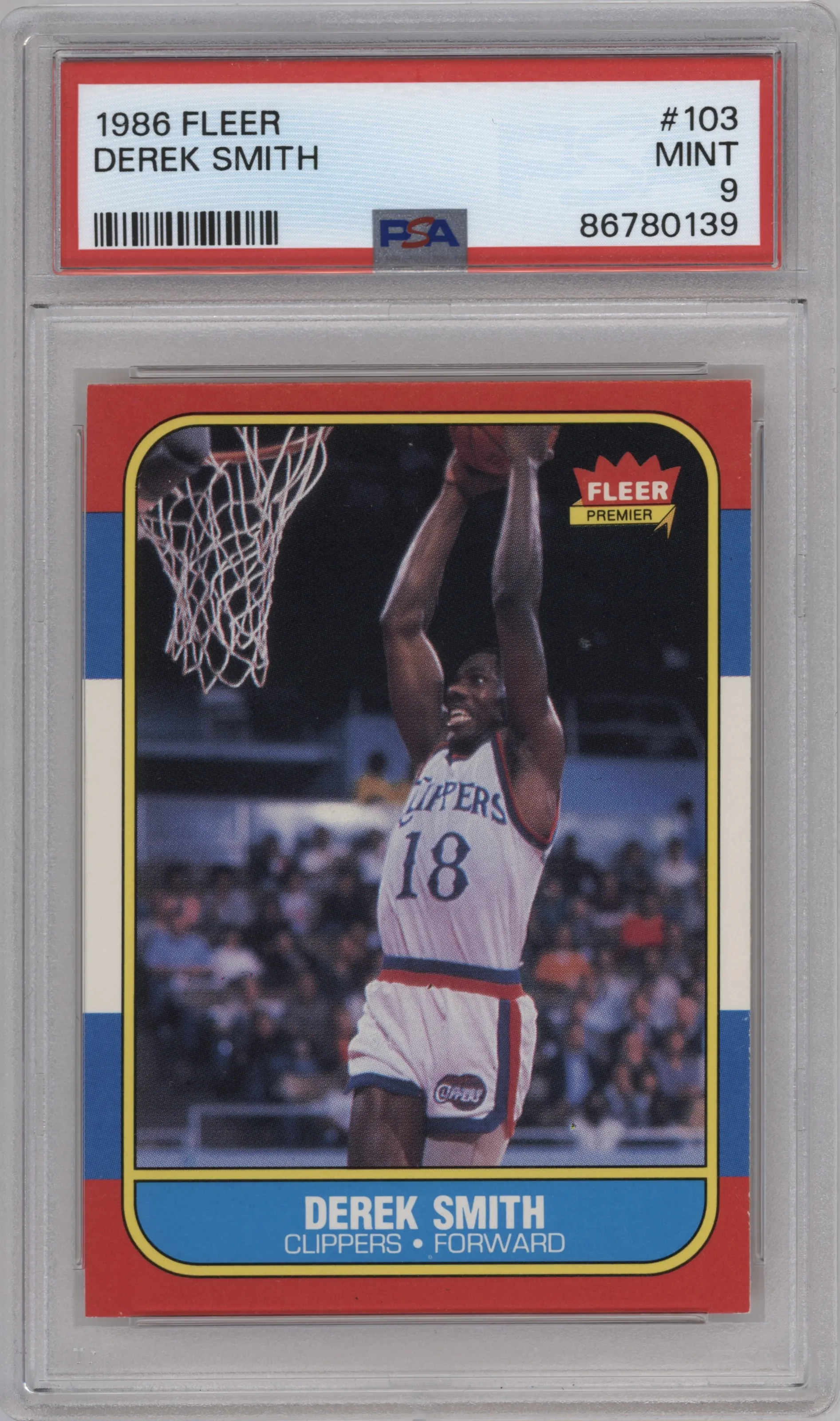 1986 Fleer Derek Smith #103 PSA 9