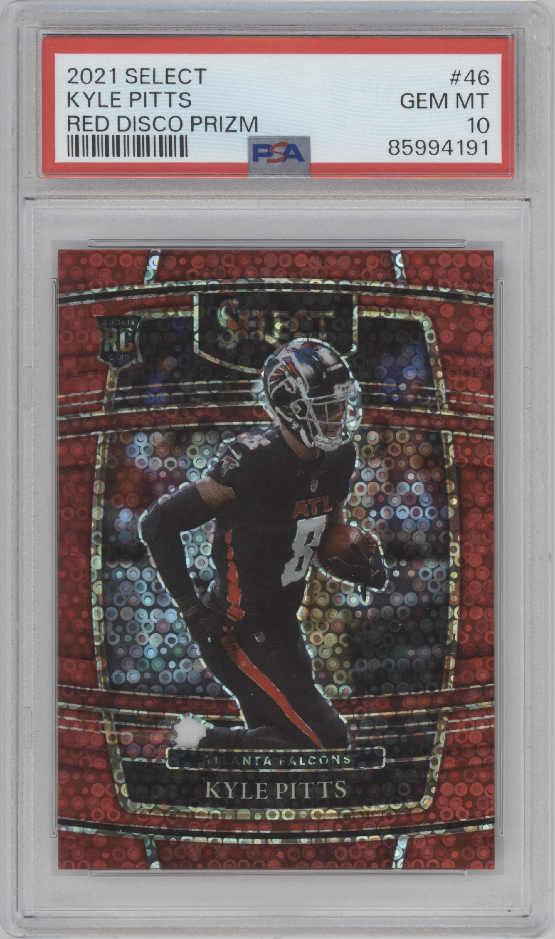 2021 Panini Select Kyle Pitts Disco Red #46 PSA 10