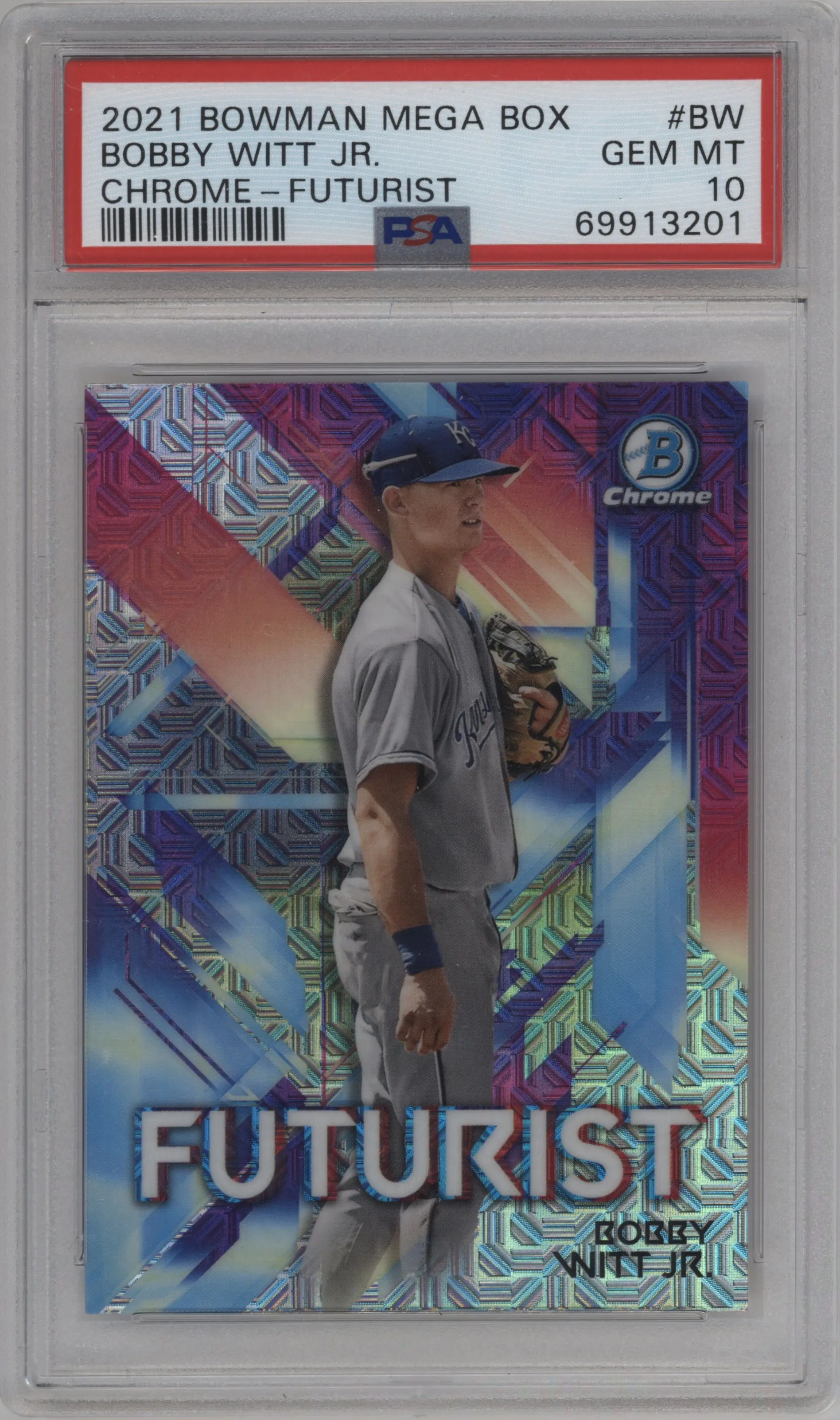 2021 Bowman Mega Box Futurist Bobby Witt Jr. #FUT-BW PSA 10